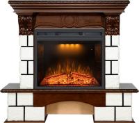 Royal Flame Каминокомплект Pierre Luxe - Белый / Темный дуб с очагом Emerald 23