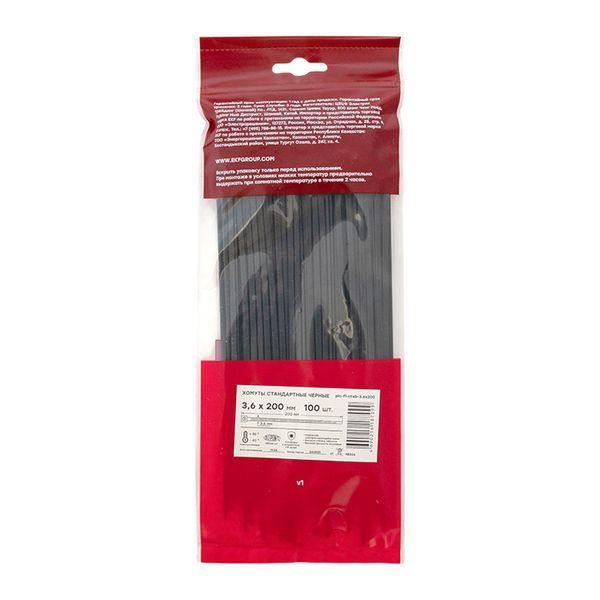 Хомут P6.6 3.6х200 FlexLock стандартный черн. (уп.100шт) PROxima EKF plc-fl-ctsb-3.6x200