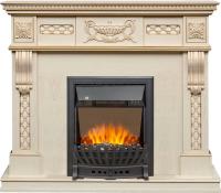 Royal Flame Каминокомплект Corsica - Слоновая кость с патиной (Ширина 1100) с очагом Aspen Black