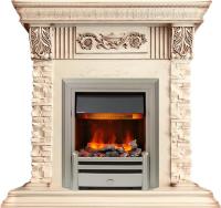 Dimplex Каминокомплект Luxemburg (каменный) - Сланец/Cлоновая кость с патиной с очагом Chesford