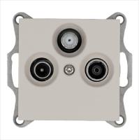 Розетка телевизионная оконечная TV + FM + SAT 3-м Ф9.5мм механизм тауп Jasmart G6206T