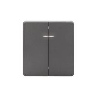 Выключатель ROUND 2 кл с подсветкой 10А с/у титан KRANZ