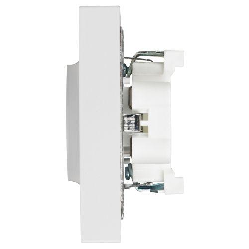 Розетка 2-м СП Accent 6-208-01 16А IP20 250В 2P+E Schuko со шторками AL/CU бел. Intro Б0063528