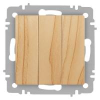 Выключатель 3-кл. СП Accent 6-106-11 10А IP20 250В AL/CU сосна Intro Б0063552