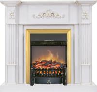 Royal Flame Каминокомплект Martin - Белый дуб, патина золото с очагом Fobos FX M Brass