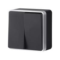 Выключатель Werkel W5020034 черный с серебром