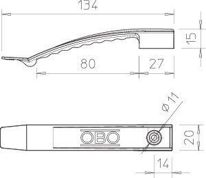 Зажим кабельный 1х8 NYM3х1.5 2032 AS OBO 2205052