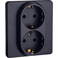 Розетка Inspiria 16А 250В 2х2P+E немецк. стандарт антрацит IEK 673753