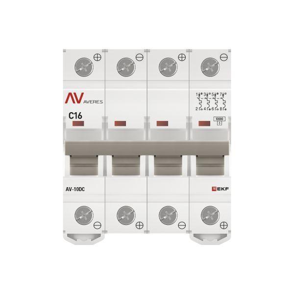 Выключатель автоматический 4п C 16А 10кА AV-10 DC AVERES EKF mcb10-DC-4-16C-av