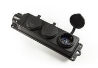 Розетка р резиновом корпусе трехместная EMAS EKS116PG3