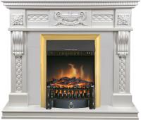Royal Flame Каминокомплект Corsica - Матовый белый (Ширина 1100) с очагом Fobos FX Brass