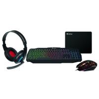 Комплект клавиатура и мышь GXZ900 игровой 1200-3600dpi + коврик + гарнитура черн. Intro Б0060194