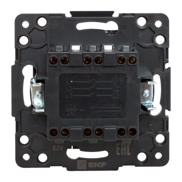 Выключатель 3-кл. Стокгольм 10А механизм черн. PROxima EKF EZV10-024-10