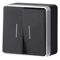 Выключатель Werkel W5020134 черный с серебром