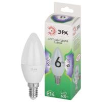 Лампа светодиодная GREEN LINE B35-6W-865-E14 GL 6Вт свеча 6500К свет холод. E14 Эра Б0067124