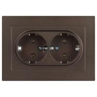 Розетка 2-м СП Accent 6-205-08 16А IP20 250В 2P+E Schuko AL/CU бронза Intro Б0063498