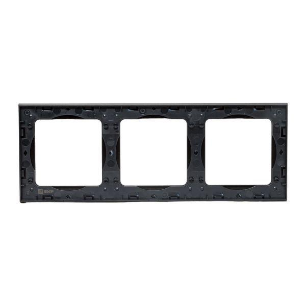 Рамка 3-м Стокгольм металл. черн. PROxima EKF EZM-G-304-10