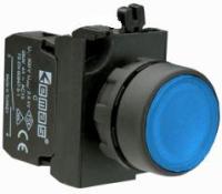 Кнопка нажимная круглая CP102DМ (1НО+1НЗ) син. EMAS CP102DM