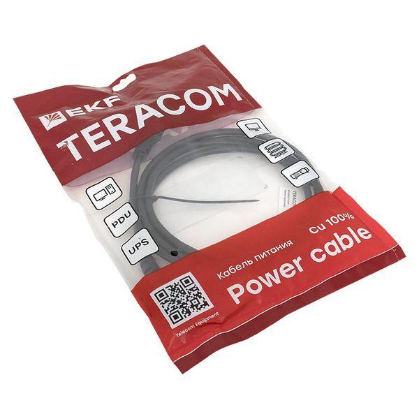 Кабель питания TERACOM для ИБП ПК и мониторов разъемы C13 - C14 сеч. 3х0.75кв.мм 250В 2.0м EKF TRC-PCA-C13-C14-0.75-2M