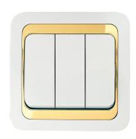 Выключатель 3-кл. Mimoza 1вх. 3вых. с зол. вставкой Makel 12291