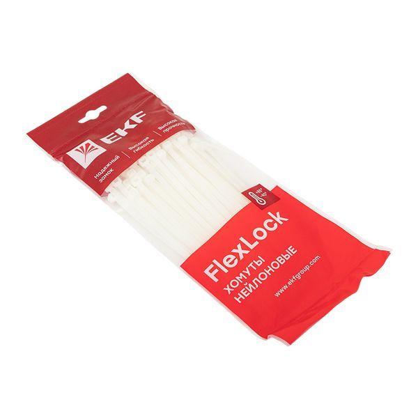 Хомут P6.6 4.6х180 FlexLock стандартный бел. (уп.100шт) PROxima EKF plc-fl-ctsw-4.6x180