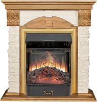 Royal Flame Каминокомплект Dublin (Разборный) - Дуб / Сланец бежевый с очагом Majestic FX Brass