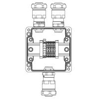 Коробка клеммная Ex из GRP; 1Ex e IIC T5 Gb IP66; клеммы 4кв.мм - 5шт.; А/C: ввод D10.5-18мм под небронированный кабель в металлорукаве Dt20мм. Ni - 3шт. DKC 1231.031.20.001