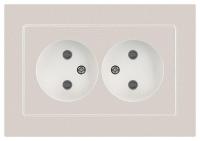 Розетка 2-м СП Accent 6-204-06 16А IP20 250В 2P AL/CU перламутр. Intro Б0063446