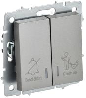 Выключатель 2-кл. BRITE 10А ВС10-2-9-БрС для отелей с индик. механизм сталь IEK BR-V20-2-10-K46