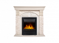 Портал Firelight Torre Classic камень белый, шпон беленый дуб