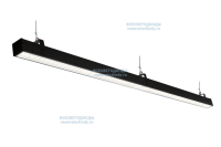 Светильник Слимлайт Линейный  40W-5000Lm 6000-6500К Микропризма IP40 с БАП (vsesv) на 3 часа черный (Класс 1)