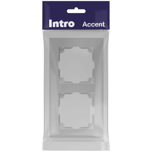 Рамка 2-м СП Accent 6-502-03 алюм. Intro Б0063755