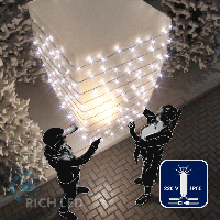 Светодиодная гирлянда Rich LED 10 м, 100 LED, 220 В, соединяемая, влагозащитный колпачок, белая, мерцающая, прозрачный провод,