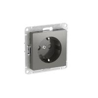 Розетка AtlasDesign 16А с заземл. защ. шторки быстрозажим. клем. механизм сталь SE ATN000945S
