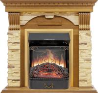 Royal Flame Каминокомплект Dublin -  Дуб / Сланец с очагом Majestic FX Brass
