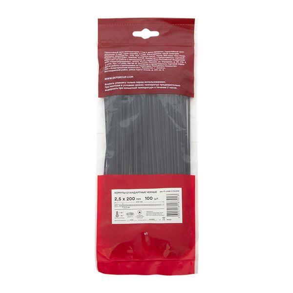 Хомут P6.6 2.5х200 FlexLock стандартный черн. (уп.100шт) PROxima EKF plc-fl-ctsb-2.5x200