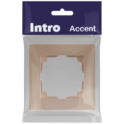 Рамка 1-м СП Accent 6-501-04 шампань Intro Б0063746