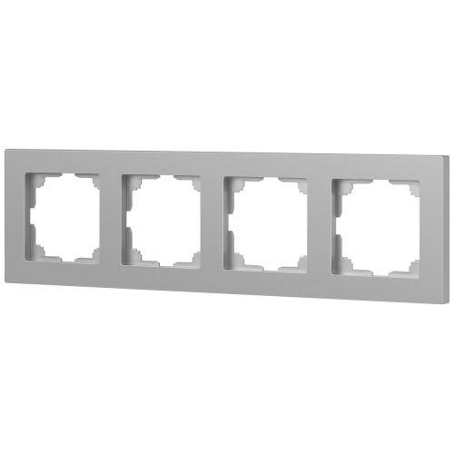 Рамка 4-м СП Accent 6-504-03 алюм. Intro Б0063763