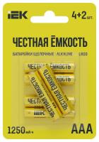 Элемент питания алкалиновый LR03/AAA ПРОМО (блист.4+2шт) IEK ABT-LR03-OP-L04-02