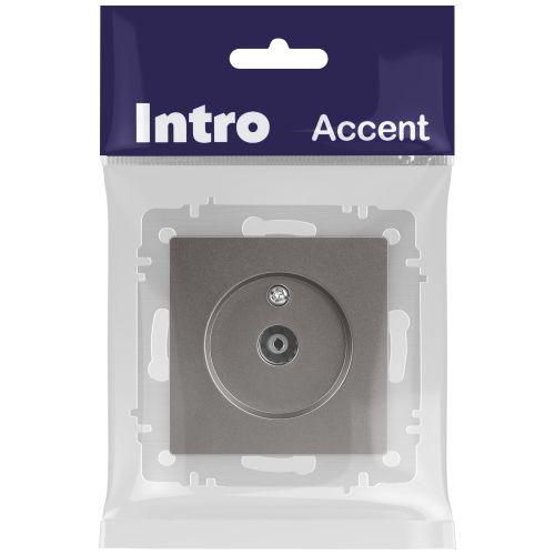 Розетка телевизионная одиночная TV СП Accent 6-301-09 IP20 титан Intro Б0063618