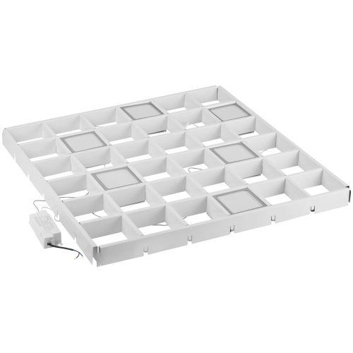 Светильник светодиодный SPO-646-3-5K-S6 36Вт 5000К 3420Лм 89х89мм грильято 100х100 домино 6 кубиков драйвер металлик Эра Б0063043