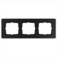 Рамка 3-м G-Glass закругленная стекло матов. черн. Jasmart G1003GB-RM