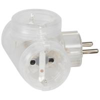 Разветвитель 3-м с заземл. 16А IP20 Элиум 3х2P+E горизонт. подкл. прозр. Leg 050663