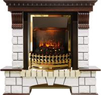 Dimplex Каминокомплект Pierre Luxe угловой - Темный дуб / Белый (Высота 1020мм) с очагом Atherton