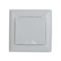 Розетка 1-м СП Solo 4-207-01 16А 250В IP20 2P+E Schuko с заземл. защ. шторки защ. крышка бел. Intro Б0053689