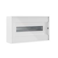 Щиток настенный 18мод. FRAME с прозр. дверцей с 2 шинами PEN на 8 и 10 отверст. бел. DKC F18W1WT