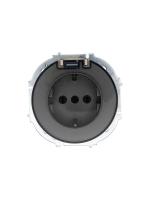 Розетка 1-м СП OSEN с заземл. с крышкой ПБТ механизм титан LEZARD 743-3788-123B