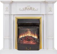 Royal Flame Каминокомплект Martin - Белый дуб, патина золото с очагом Majestic FX M Brass