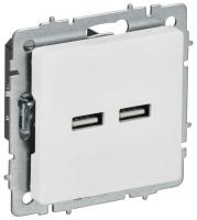 Розетка BRITE РЮ10-1-БрАБ USB A+A 3.1А механизм арктич. бел. IEK BR-U21-D31-K91