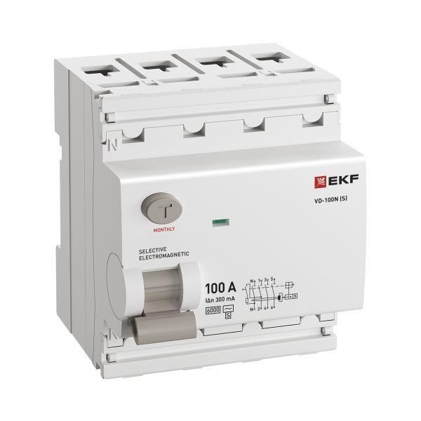 Выключатель дифференциального тока 4п 100А 300мА тип AC 6кА ВД-100N (S) электромех. PROxima EKF E1046MS100300